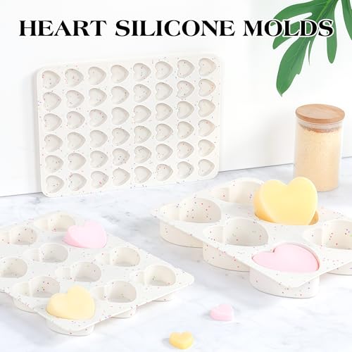 2 Inch Small Heart Shaped Silicone Molds for Chocolate (2 Count)