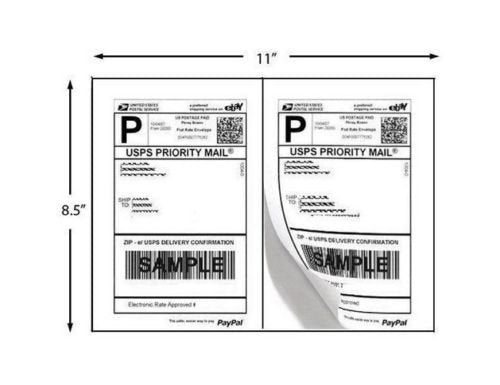 Half Sheet Self Adhesive Shipping Labels for Laser & Inkjet Printers White Blank