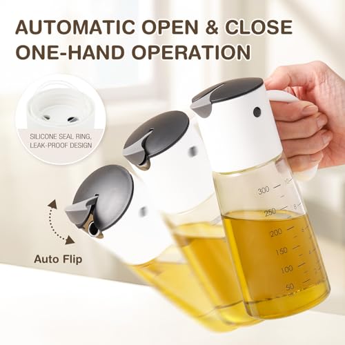 Olive Oil Dispenser Bottle Auto Flip 10 oz