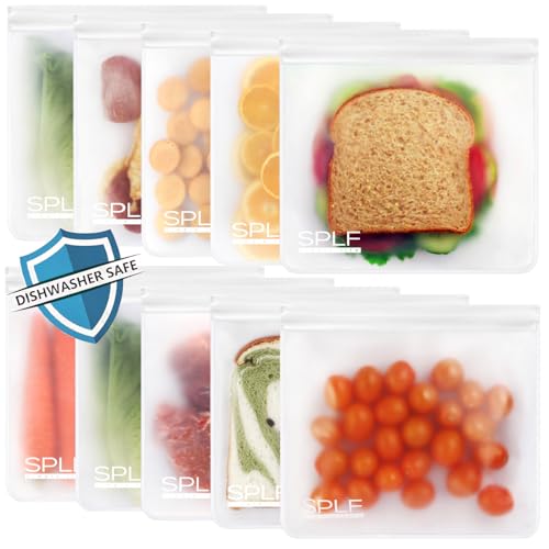 10 Pack Dishwasher Safe Reusable Sandwich Bags (10 Count)