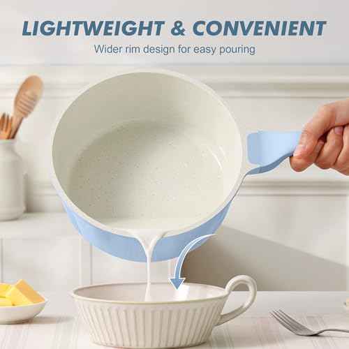 Ceramic Nonstick Saucepan with Lid 1.5 QT