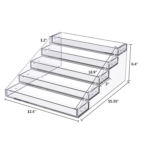 Wide Clear Acrylic Spice Rack for Countertops