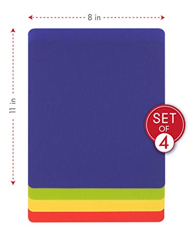 Heavy Duty Grippmat Flexible Cutting Board Set of Four 8 x 11 inches (4 Count)