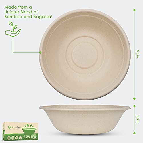 100% Compostable Paper Bowls [32 oz.] (150 Count)