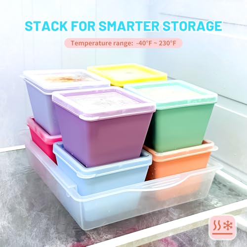 1 Cup Silicone Freezer Molds with Lids & Base for Soup (8 Count)