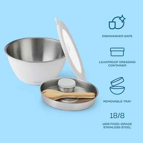 Stainless Steel Salad Bowl Kit XL 184oz