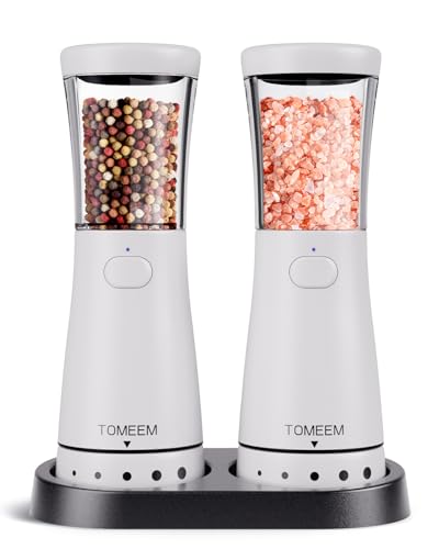 Electric Salt and Pepper Grinder Set with Storage Base (2 Count)