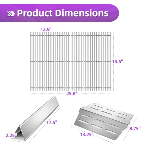 Stainless Steel 7524 Grill Grates for Weber Genesis E310 E320 E330 S330 EP
