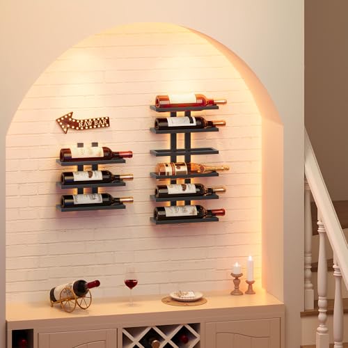 2 Set 6 Tier Wall Mount Wine Rack (12 Count)