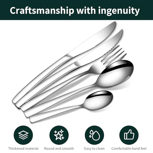 20 Piece Silverware Set for 4 with Steak Knives (20 Count)