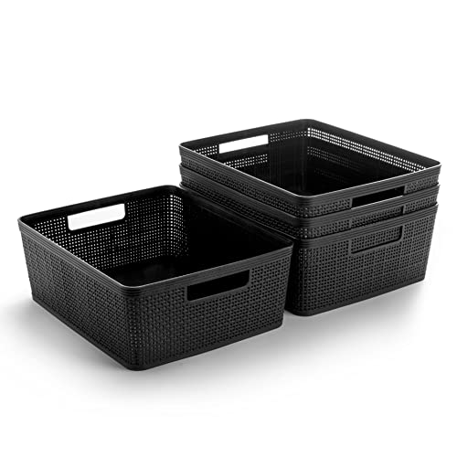 Woven Plastic Basket (4 Count)