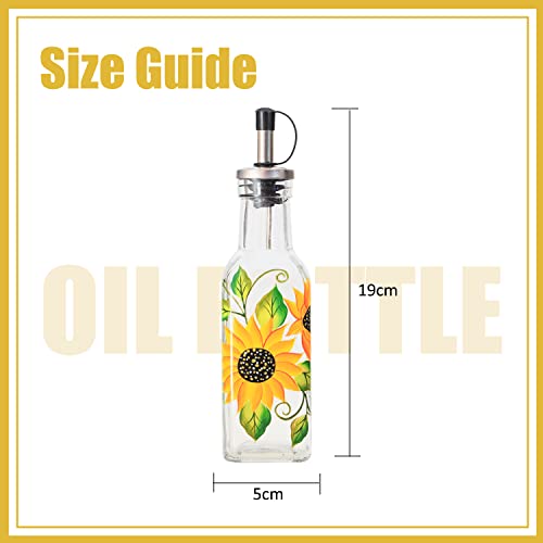 7oz Hand Painted Glass Olive Oil Bottle Dispenser