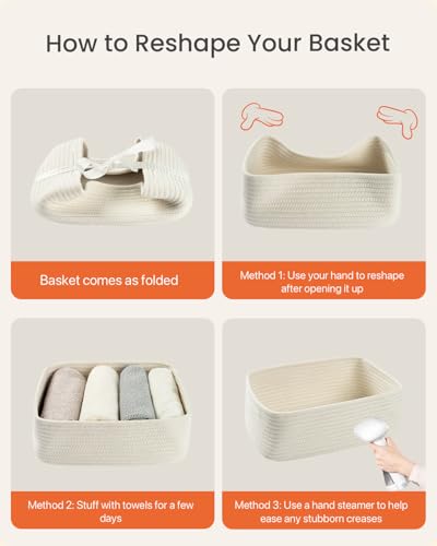 Small Woven Storage Basket for Organizing (3 Count)