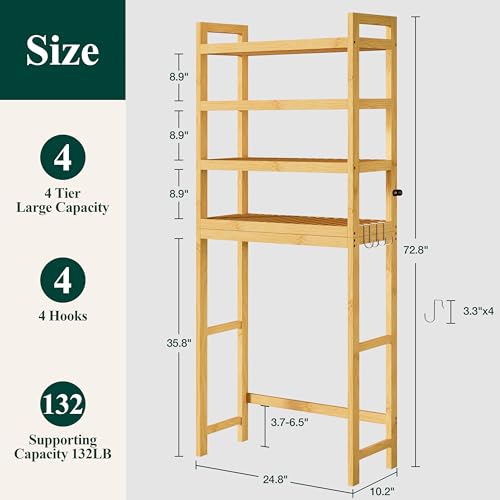 Bamboo Over The Toilet Storage Cabinet (4 Count)