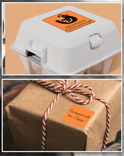 2"x2" Orange Square Thermal Labels