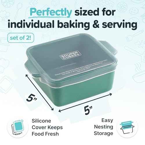 5x5" Ceramic Baking Dishes with Lids (2 Count)