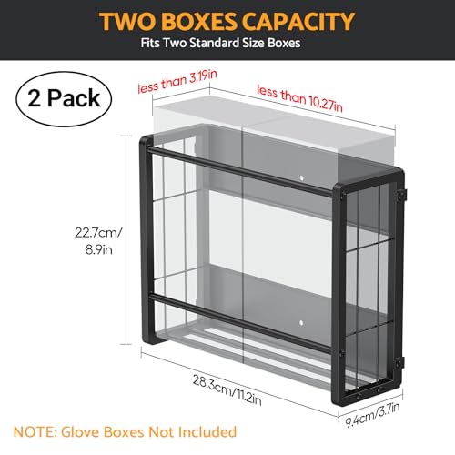 Magnetic Glove Holder 2 Pack for 4 Boxes