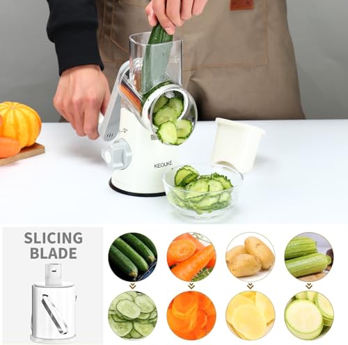 Cambom Rotary Cheese Grater Hand Crank Cheese Shredder