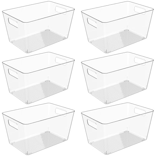 6 Pack Clear Plastic Storage Bins (6 Count)