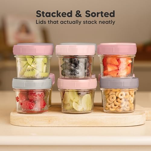 12pk 4oz Glass Baby Food Containers with Lids (12 Count)