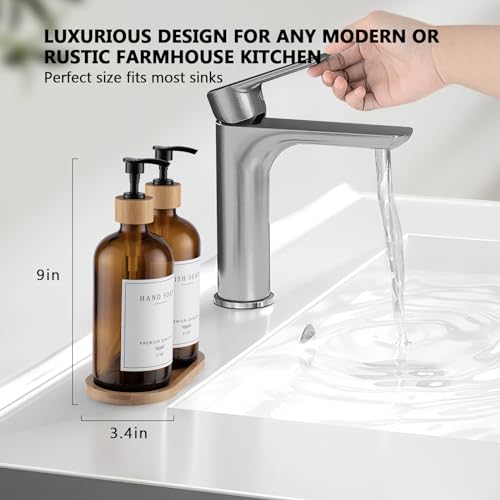 Amber Glass Soap Dispenser (2 Count)