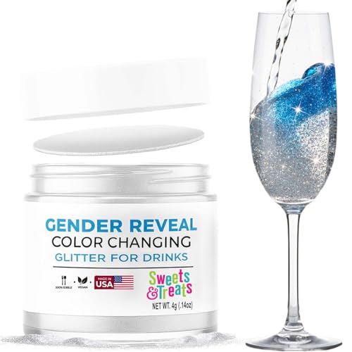 Boy Gender Reveal Decorations Edible Glitter for Drinks