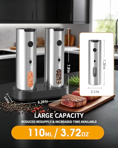 Rechargeable Electric Salt and Pepper Grinder Set