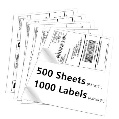 8.5" x 5.5" Half Sheet Self Adhesive Shipping Labels for Laser & Inkjet Printers