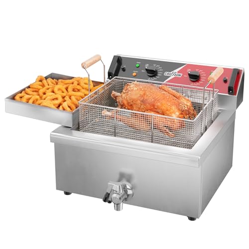 24Lbs Electirc Triple Basket Turkey Fryer With Oil Drain Spout