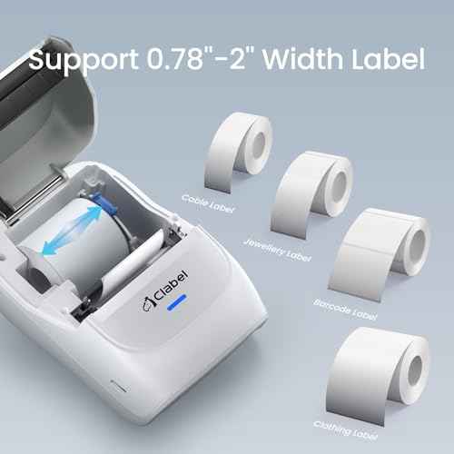 Thermal Label Maker Machine 221B Mini Portable Label Printer Thermal Labeling Printing Machine Sticker Bluetooth Label Printer Barcode Inkless Labelmaker for Price Logo Clothing