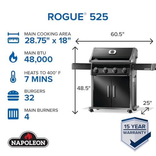 Rogue 525 4 Burner Natural Gas Grill with Stainless Steel Grates