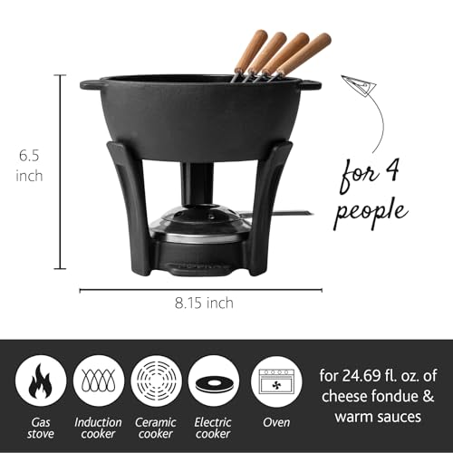 Cast Iron Fondue Set Party Pro
