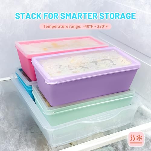 2 Cup Silicone Freezer Molds with Lids (4 Count)