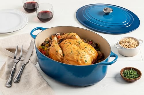 Enameled Cast Iron Oval Dutch Oven