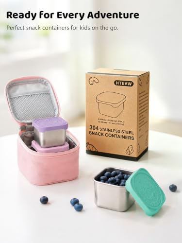 6 Pack Stainless Steel Snack Containers for Kids (6 Count)