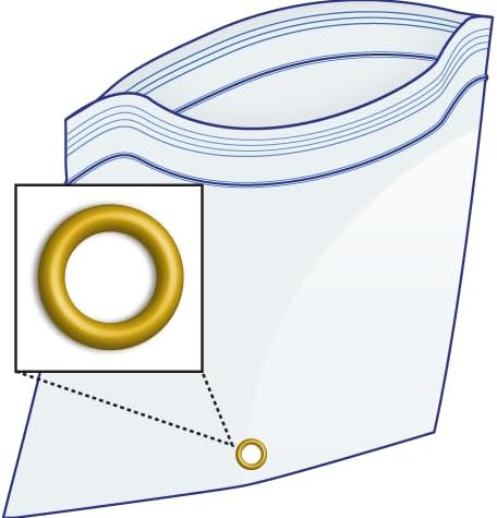 GPI - 5.75" x 11" Recloasbale Zip Bags with Bottom Hang-hole & Pre-inserted 12" Twist-tie. 4 Mil Heavy-duty Resealable Zipper Baggy with Grommet/Metal Eyelet for Hanging (Insert Size 5x9.5) 100 Pack