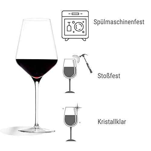 Quatrophil Red Wine Glasses Crystal (6 Count)