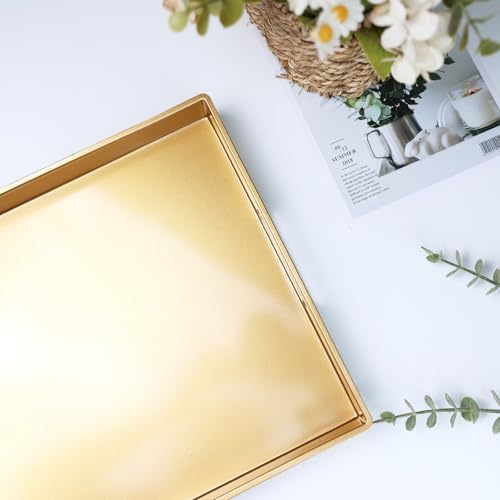 Gold Decorative Serving Tray with Handles