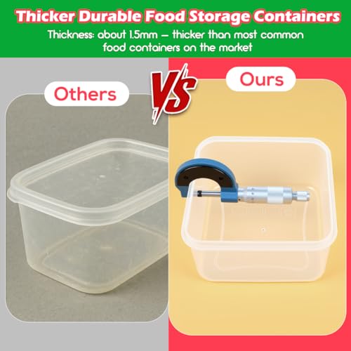62PCS Thick Food Storage Containers with Airtight Lids for Meal Prep (62 Count)