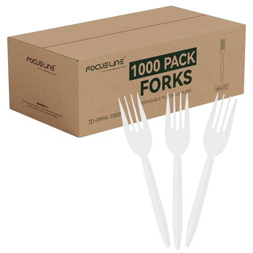 1000 Count White Plastic Forks