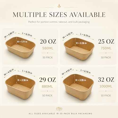 50 Pack 29 OZ Large Paper Bowls with Lids (50 Count)