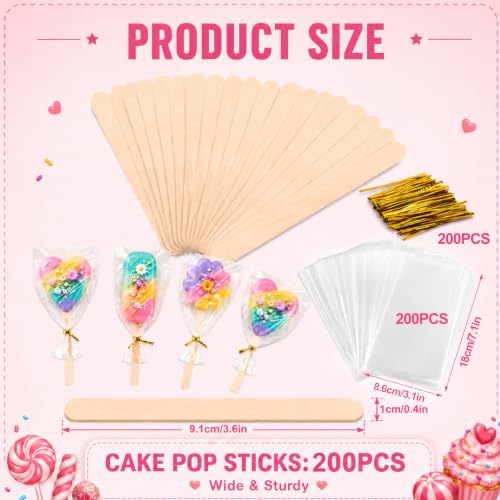 Popsicle Sticks and Bags with Ties (200 Ounce)