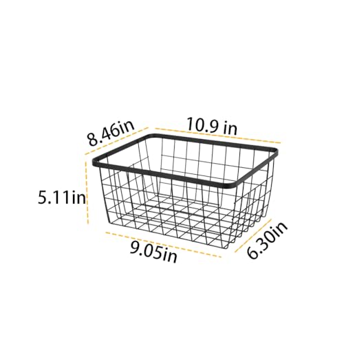 Kitchen Metal Wire Baskets with Handles Food Storage Organizer (4 Count)