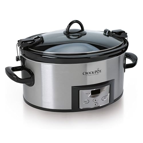 6 Quart Cook & Carry Programmable Slow Cooker with Digital Timer Stainless Steel