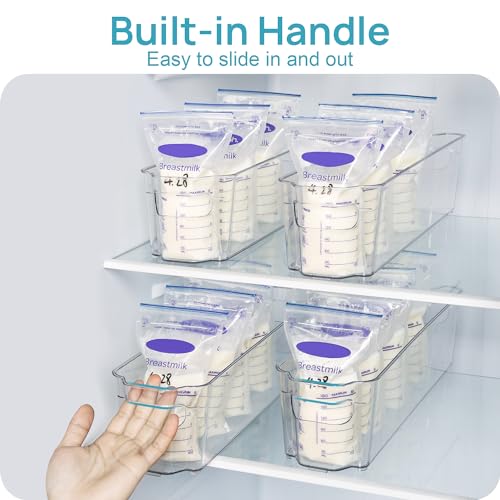 4Pcs Clear Breastmilk Storage Bags Container in Freezer Fridge (4 Count)