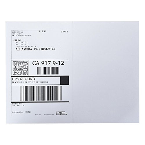 Half Sheet Self Adhesive Shipping Labels for Laser & Inkjet Printers White Blank