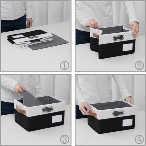 Foldable Storage Bins with Handles [3 (3 Count)