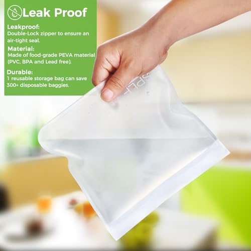 12 Pack Dishwasher Safe Reusable Food Storage Bags