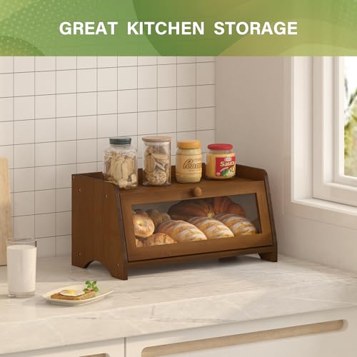 Double Layer Bread Box for Kitchen Countertop