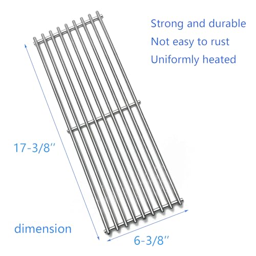 17-3/8" Stainless Steel Grates for Broil King Baron 320, 340, 420, 440, 490 Huntington 2122-64 2122-67 6020-54 6020-57 6020-64 Broil-Mate 7020-54 7020-64 7120-64 Sterling Gas Grill